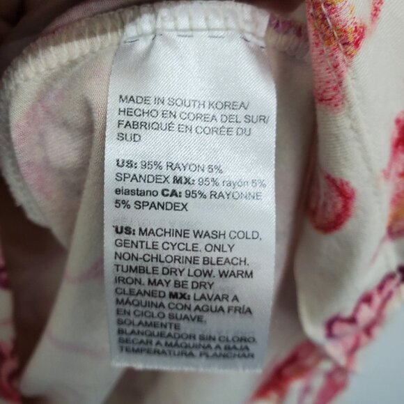 Chico's Womens Floral Layering Tee T-Shirt‎ Size 0 Small Long Sleeve Pink White - Picture 12 of 14